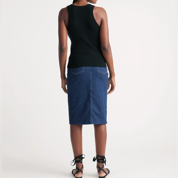 NEW Quince Feather Weight Cashmere Ribbed Tank Black Sz XS - Picture 6 of 11